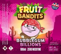 Fruit Bandits- Bubblegum Billions  100ml Short Fill  - 0mg